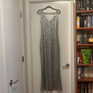 Stunning, silver sequin Ralph Lauren size 10 dress.